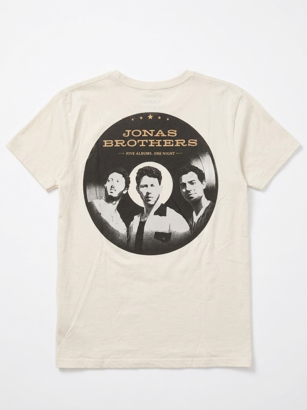 Jonas Brothers Concert T‑Shirt – Cream, Size Medium